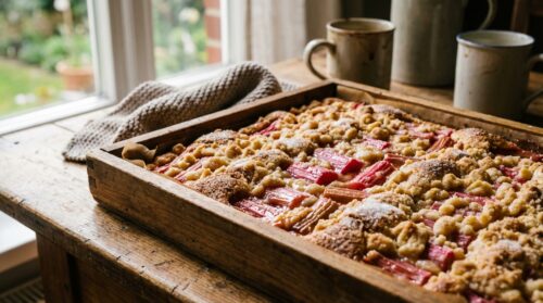 Ich backe Rhabarberkuchen wie bei Oma: vom Blech bleibt am Sonntag selten ein Stück