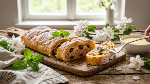 Tuhle jablečnou štrúdl dělá máma na jaře vždycky a všichni si přidali